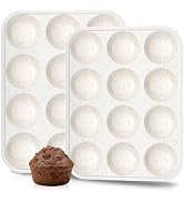 CAKETIME Silicone Muffin Pan, Metal Reinforced Frame Regular Size Cupcake Pan Easy to Move Muffin...