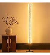 NUÜR Modern Floor Lamp, Cylindrical Tube Design, Dimmable Standing Lamp with Remote Control, Step...
