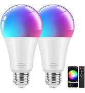 Brightever Smart A19 LED Light Bulbs, 60W Equivalent 800LM Color Changing E26 9W Bluetooth Light ...