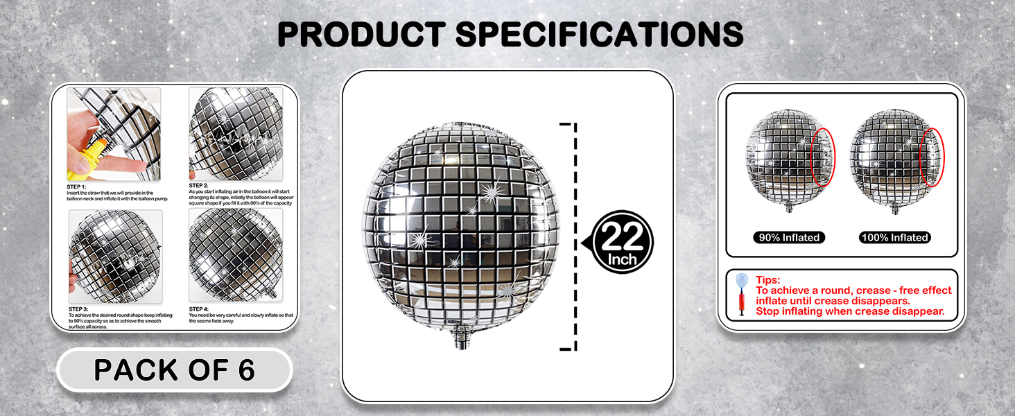 silver disco balloons