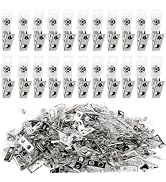 Happy Trees 150pc Metal Badge Clips with Strap Clear ID Strap Clip Adapter