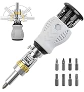 8-in-1 Stubby Ratcheting Screwdriver Set, Multi-bit Screwdriver, Adjustable Magnetic Screw Driver...