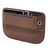Premium Leather Car Seat Gap Filler Organizer, Universal Fit Accessories for Women/Men Interior, ...