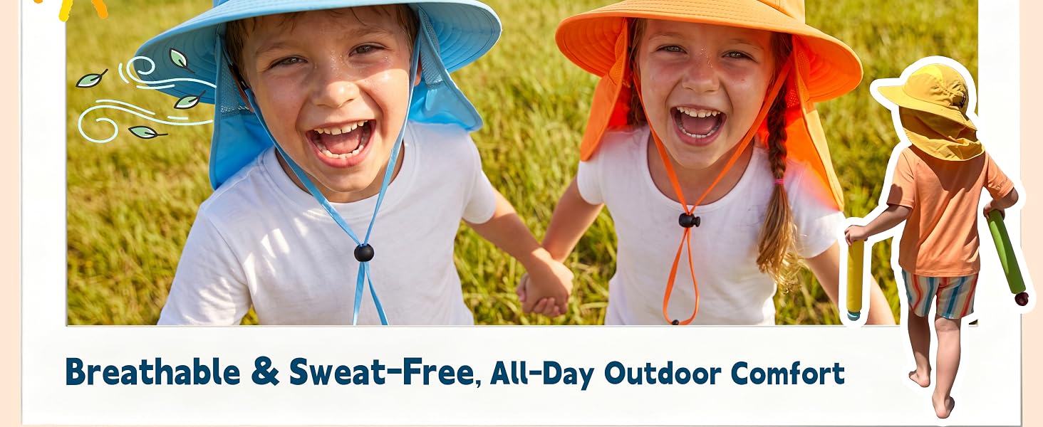 outdoor adventure boys sun hat neck flap girls sun hat