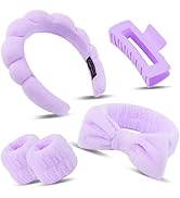 Canitor Spa Headband Wrist Bands Set with Hair Clips Skincare Headband for Washing Face Skin Care...