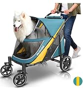 Petbobi Dog Stroller for Medium Dogs - Easy Fold Dual Entry Pet Stroller with One-Foot Brake, All...