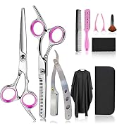 FCYSY Professional 11-Piece Hair Cutting Scissors Kit, Barber Scissors Hairdressing Texture Shear...