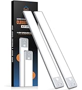 Reoshine 63 LED Closet Lights Motion Sensored, 2500mAh Rechargeable Under Cabinet Lighting, Dimma...