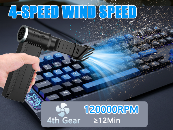 Compressed Air Duster,130000RPM Super Power Cordless Air Duster,Rechargeable Brushless Blower