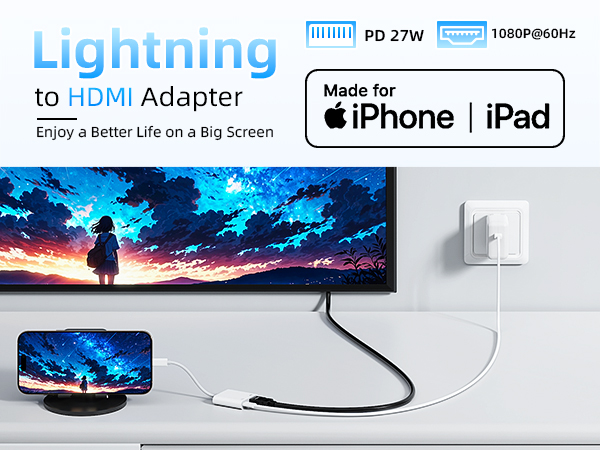 lighting to hdmi cable for iphone