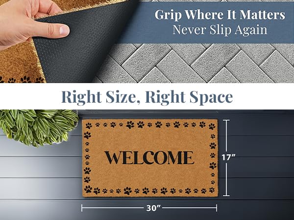 Paw Doormat outdoor welcome mat Front door mat Slip-proof Non-slip rubber backing Exterior door mat