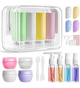 Muslish 21 Pack Leak Proof Silicone Travel Bottles Set, TSA Approved Containers for Toiletries, T...