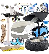 Lobeve Kitten Supplies Starter Kit - 30-Piece Set of Cat Essentials and Cat Stuff. Includes Cat L...