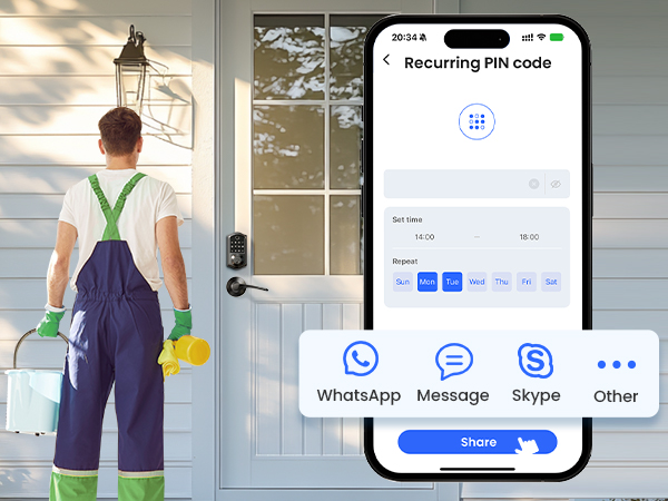 smart door lock with handle
