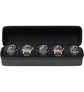 CAIOVSE Travel Case, 5 Slots Storage Box for Men, Hard Organizer With Removable Shockproof Watch ...
