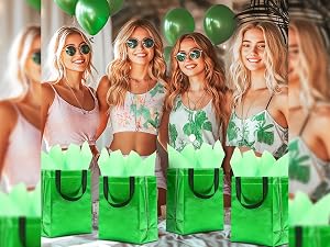 Green gift bags