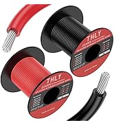 THLY 22 Gauge Silicone Wire UL&ROHS Certif Electrical Wire 60ft Black and Red Wire 2 Spools 22 AW...