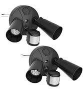 Onforu 2 Pack Motion Sensor Outdoor Lights, Dusk to Dawn Flood Light Fixture, Adjustable Dual PAR...