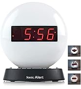 Glow Soft White Night Light Alarm Clock - Loud & Compact Alarm Clock for Bedroom