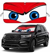 Car Windshield Sun Shade, Funny Cartoon Eyes Large Foldable Front Window Sunshade, UV Heat Protec...