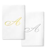 Monogrammed Paper Hand Towels for Guest Bathroom & Kitchen Disposable Monogram Hand Towels