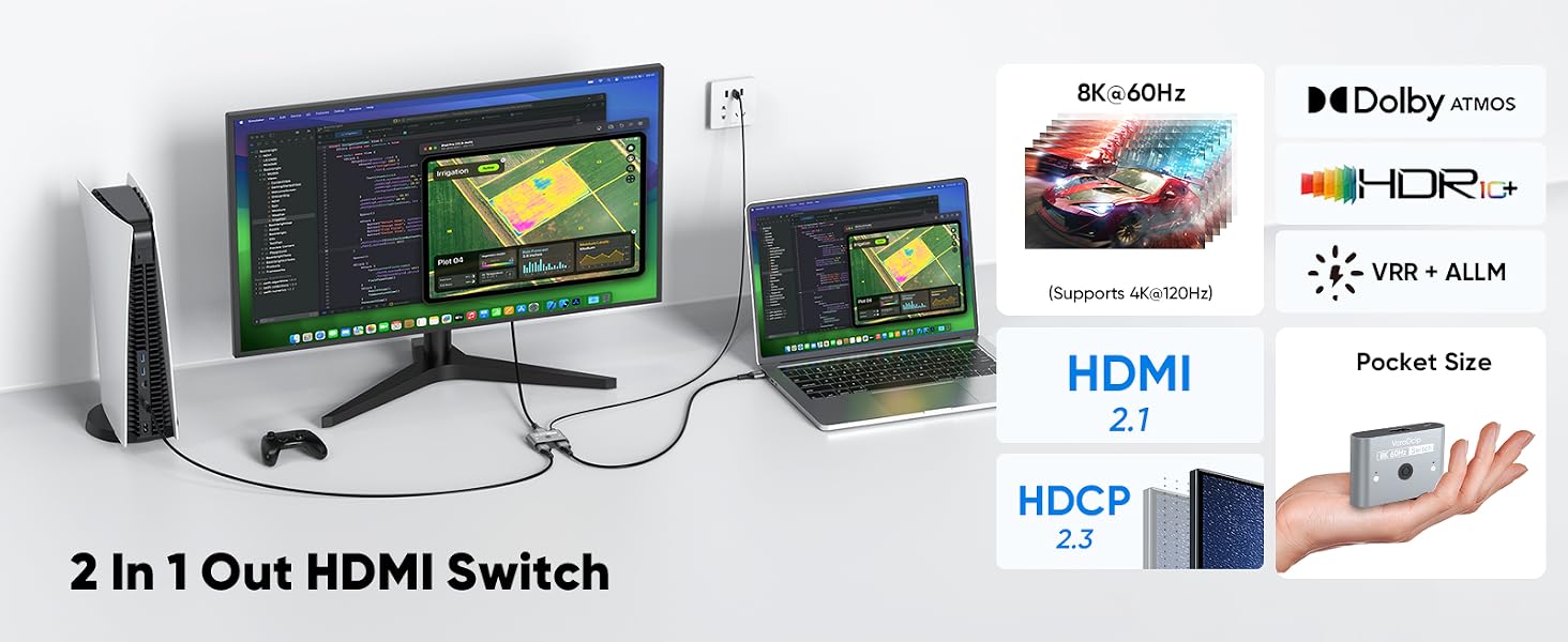 hdmi switch 2 in 1 out