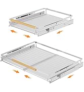 SANNO Expandable Pull Out Cabinet Shelf,Under Sink Slide Out Cabinet Organizer, Pots Pans Kitchen...