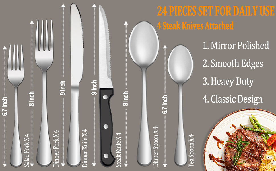 silverware set size