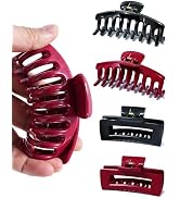 Mesovor 4 Pack Silicone Flexible Hair Claw Clips, Nonslip Large Bendable Claw Clip | Soft Hair Gr...