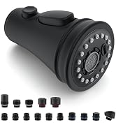 Kitchen Faucet Spray Head Replacement - Pull Down Faucet Sprayer Head with 15 Adapters, 3-Functio...