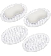 4 Pieces Plastic Soap Dish Clear Bar Holder Tray Self Draining Soap Saver with Holes Soap Contain...