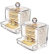 SheeChung 10Oz Acrylic Qtip Holder Dispenser for Cotton Swabs, Clear Plastic Containers Apothecar...
