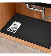 Aisslro Under Sink Mat 31" X 22", Waterproof Silicone Under Sink Mats for Kitchen, Anti-Leak Shel...