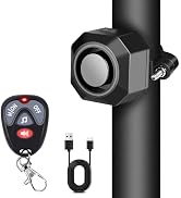 Cruxer 110dB Bike Alarm with Remote, USB-C Rechargeable Anti-Theft Alarm | 3 Ringtone & 3 Volume ...