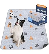 WanpeeGoo Washable Pee Pads for Dogs, 2 Pack Absorbent Reusable Training Dog Pads Pet Puppy Pads,...
