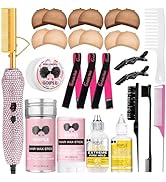 Diamond Electric Adjustable Temperature Hair Straightener Brush Set for Wigs and Natural Black Ha...