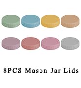 Vaincre 8PCS Mason Jar Lids - Colored Plastic Mason Jar Lids Regular Mouth, Leak Proof Canning Li...
