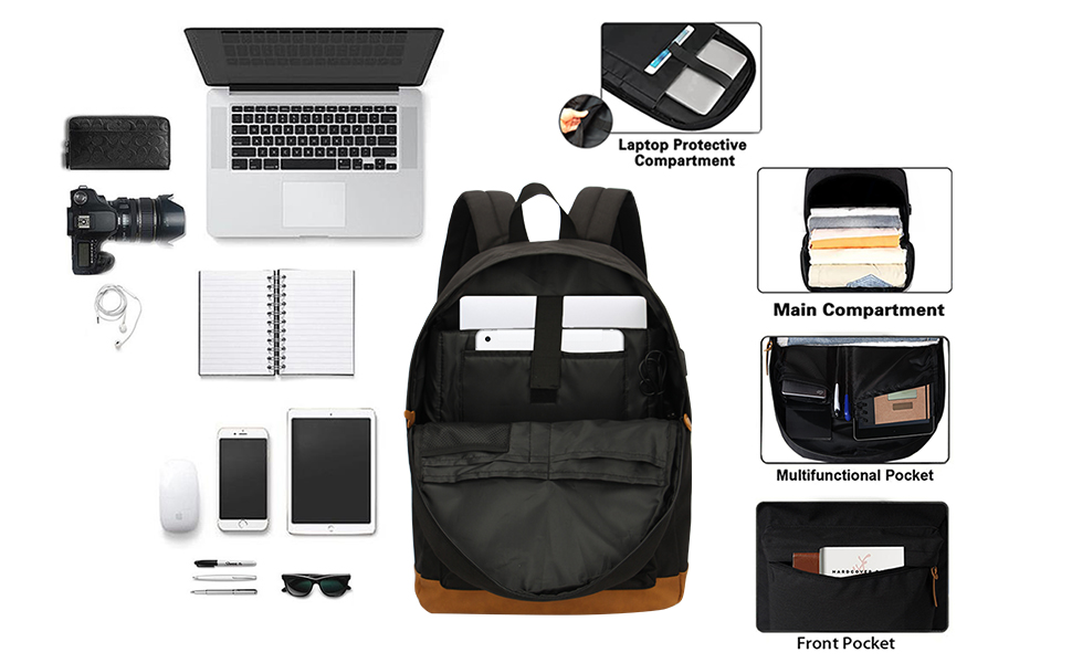 multi pockets backpack