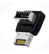 IYUANEPRO Right Angle USB Type E Adapter, USB 3.2 Type E Male to Female Front Panel Internal Conn...