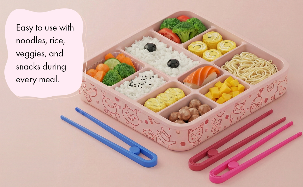 detachable training colorful children chopsticks designed for beginners learning to eat soft grip