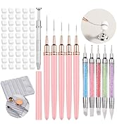 62Pcs Nail Art Brushes Tools,5 Pcs Liner Brushes for Nails,Nail Sponges for Ombre with Grabbing P...