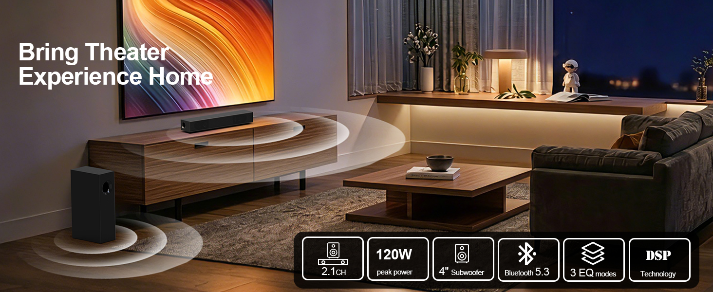 sound bar with subwoofers