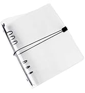XiowDow Clear A5 Binder with Elastic Band 1.8mm Thick PVC Notebook Cover 6 Black 20mm Diameter Ro...