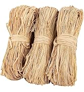 Sukh Natural Raffia Ribbon - 3PCS Raffia Straw for Florist Bouquets Decoration Twine Crafts Ribbo...