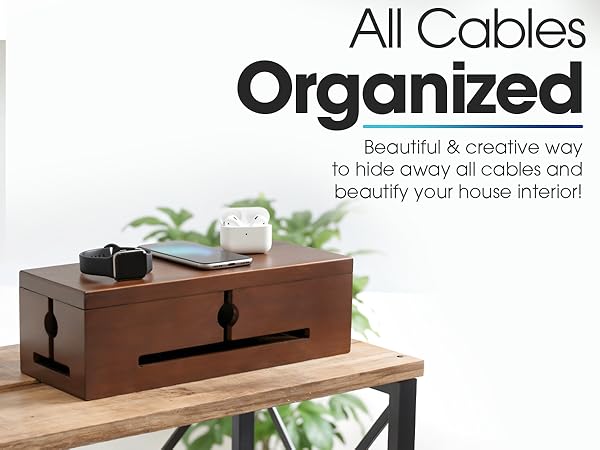 wood cable management box