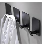 GROZOSS Adhesive Hook, 4-Piece Set of Matte Black Stainless Steel, Heavy-Duty Jacket and Towel Ho...
