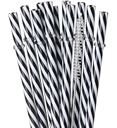 Dakoufish 12 Piece 9 Inch Reusable Plastic Thick Drinking Straws BPA Free Mason Jar Straws transp...