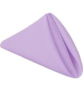 PLOYMONO Lavender Heavy Duty Cloth Napkins - 17 x 17 Inch Solid Washable Polyester Dinner Napkins...