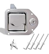 FGJQEFG Truck Tool Box Latch Paddle Lock Replacement Handle 4-3/8”x 3-1/4” with 2 Keys Stainless ...