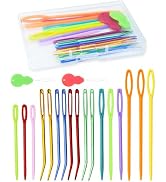 FIVEIZERO 19 Pcs Yarn Needles Set, Assorted Yarn Needles Bent Tapestry Needle Weaving Needle Darn...